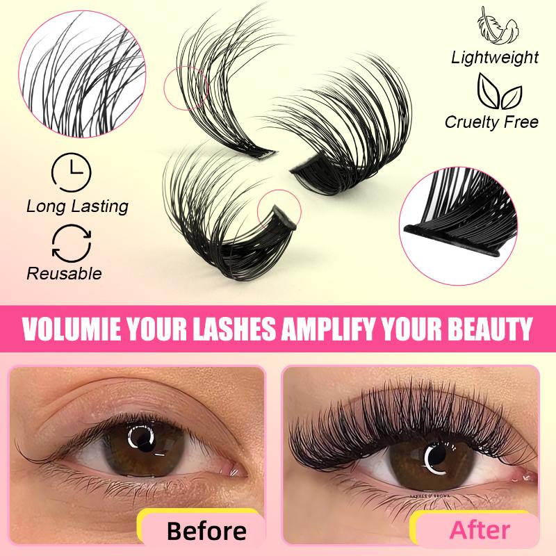 Eyelash Extension Volume - False Eyelash Cluster Individual Mixed Length