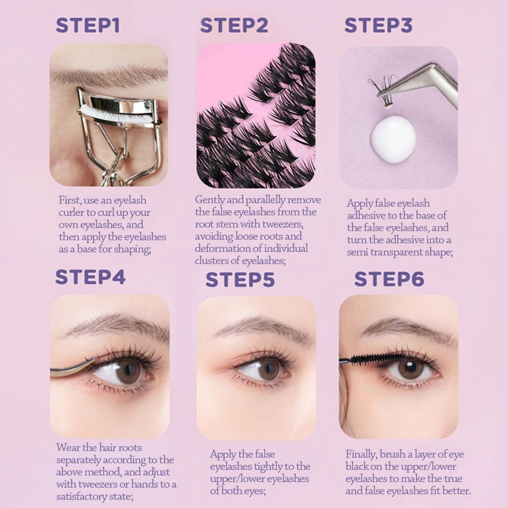12 Rows Natural Look False Eye - Eyelash Extension Wispy 评论和价格
