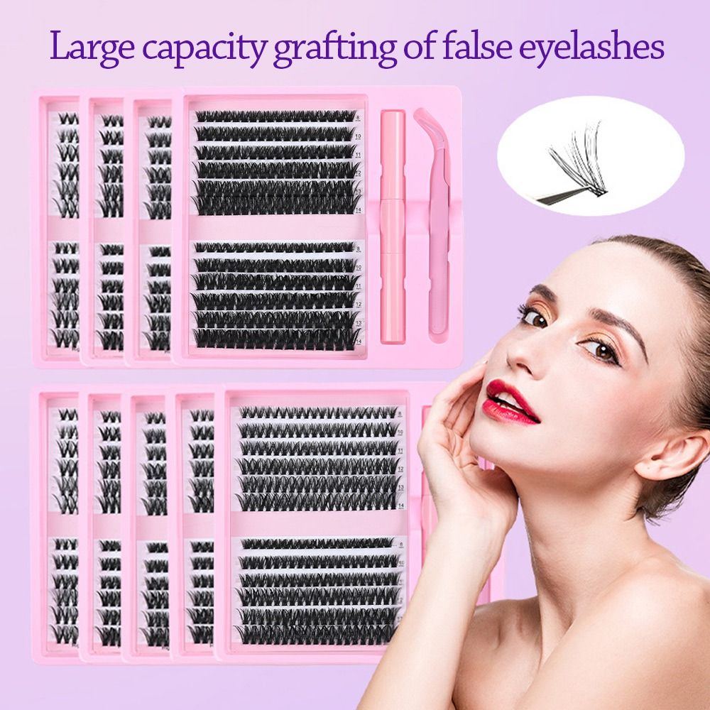 12 Rows Natural Look False Eye - Eyelash Extension Wispy 评论和价格
