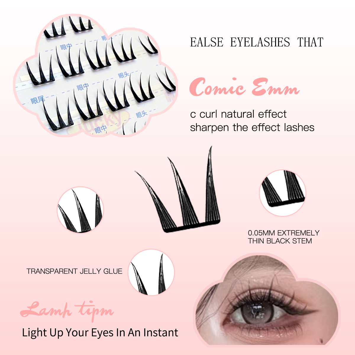 Easy Snap-On Eyelash Clusters  - Eyelash Extension For Asian Eyes 评论和价格
