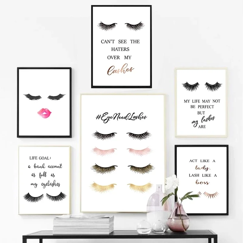 1pc frameless Canvas Painting  - Eyelash Extension Quotes 评论和价格